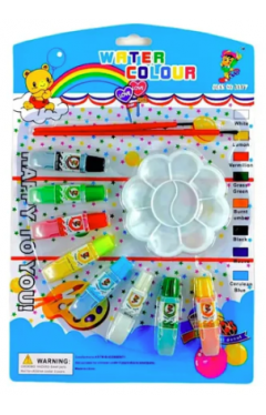 Water Colour 8 Colour Tube Pallat Brush Set 1008